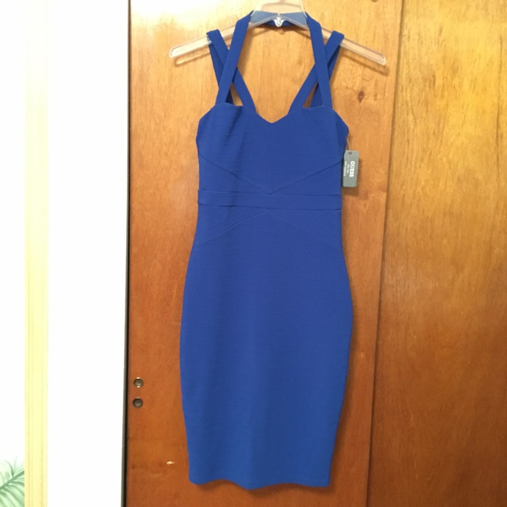 Guess JAYNE Cobalt Bodycon Dress sz 2 NWT
